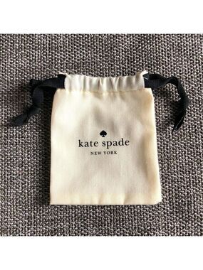 Kate Spade New Small Woven Pouch White Gift Wrap Dust Bag